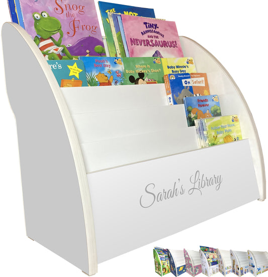 white personalised bookcase, white personalised bookcase, white personalised kids furniture