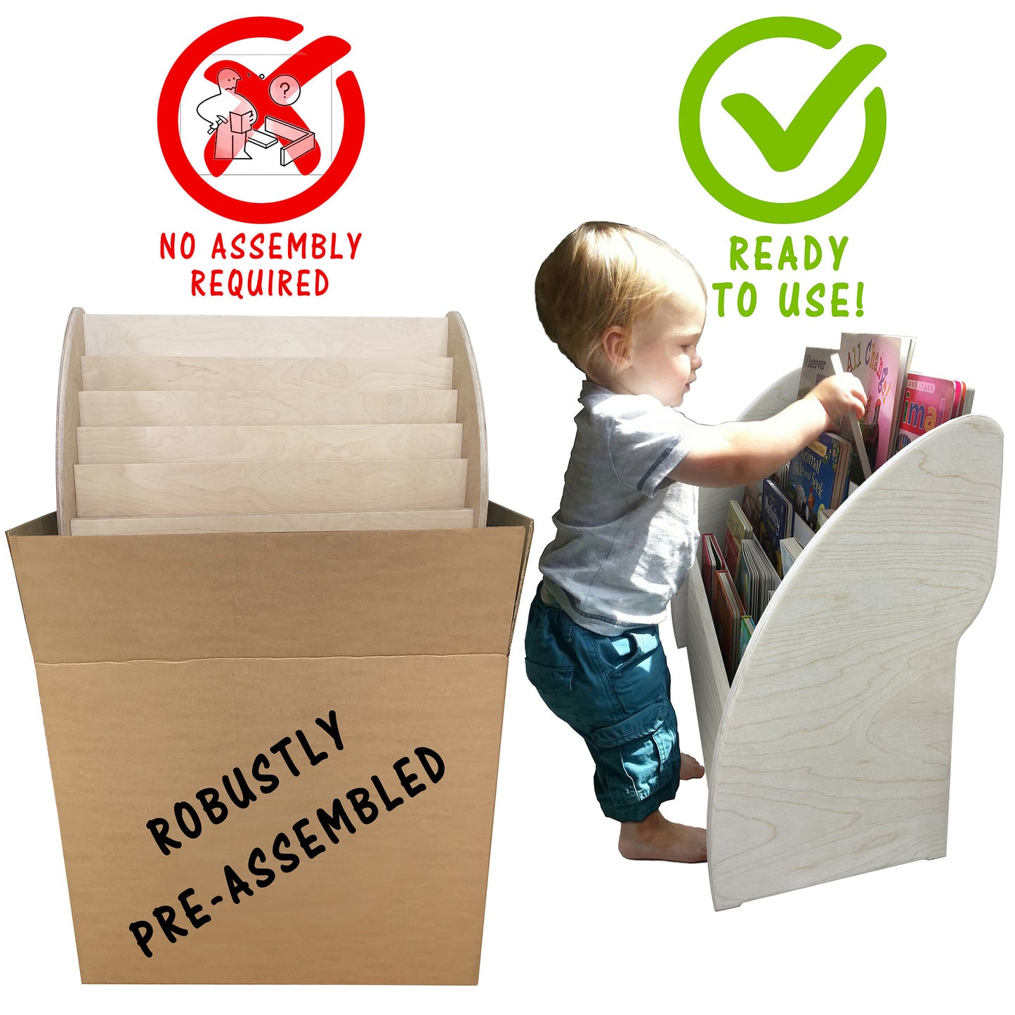 Lifetime Guaranteed Montessori Children's Bookcase | Personalised | Fully Assembled | Handmade in UK