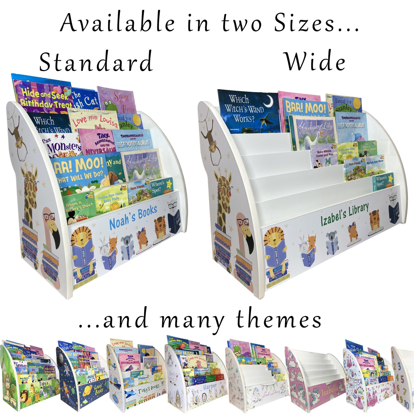 Flowers Bookcase Personalised for girls with Butterflies, Handmade in UK Bookshelf comes Fully Assembledbled