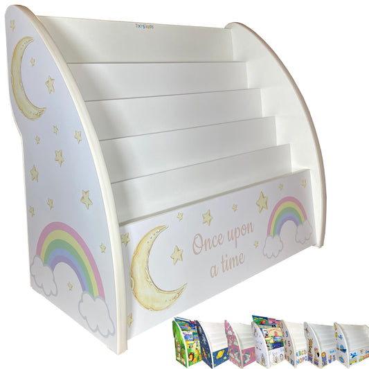 rainbow nursery bookshelf