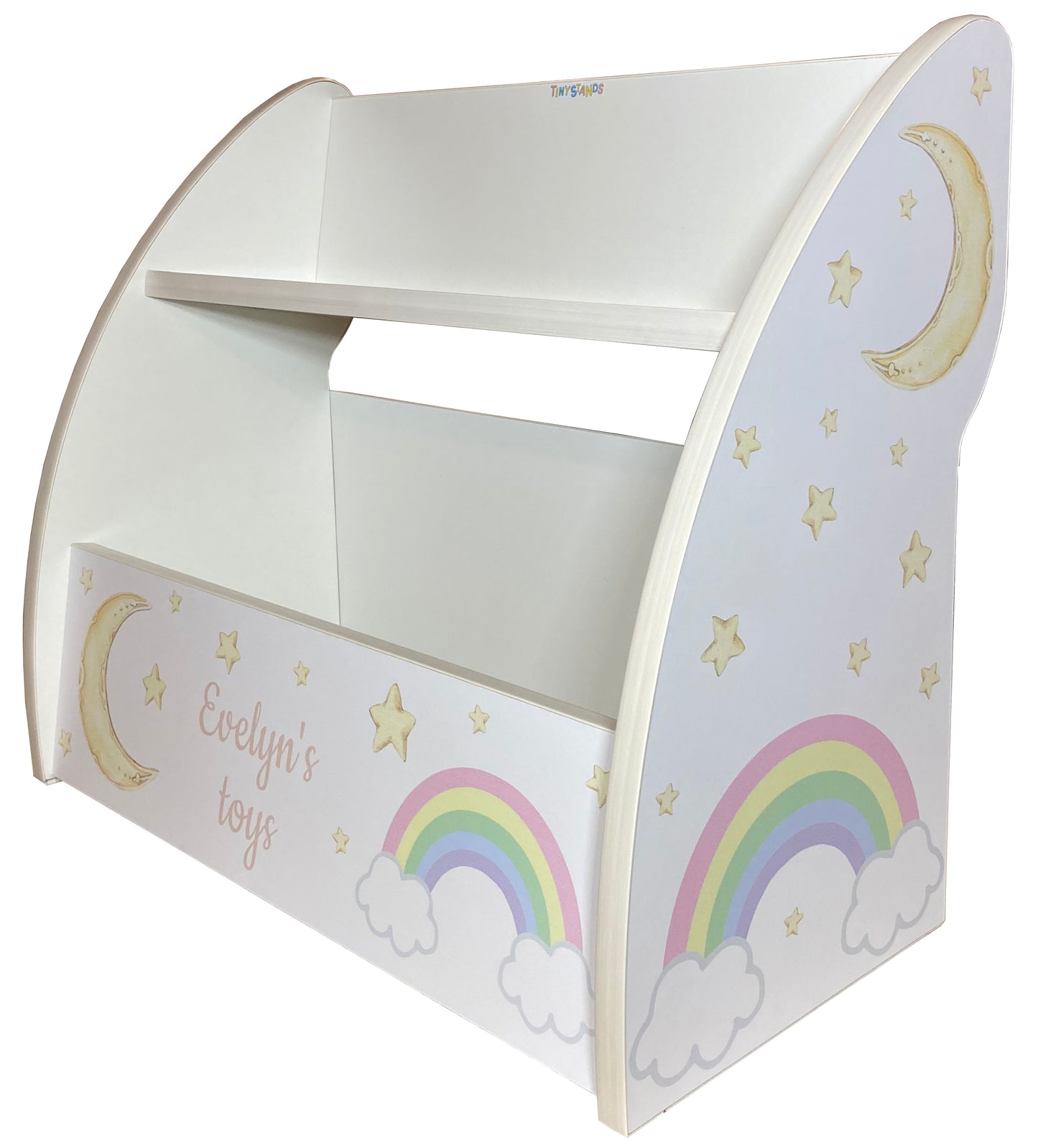 Moon Stars and Rainbow Toys Storage for Toddlers Nursery | Personalised and Fully Assembled