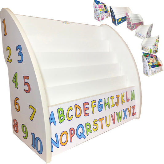abc alphabet bookshelf, alphabet bookshelf for kids, abc book storage, letters bookcase, numbers and letters bookshelf
