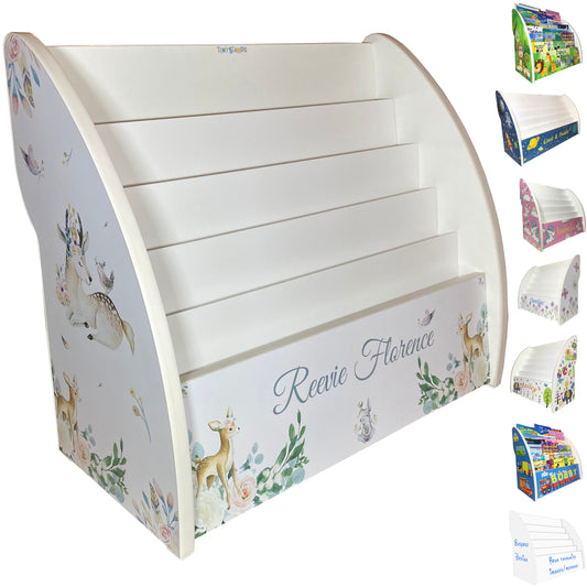 personalised kids bookcase with deers, deers bookcase