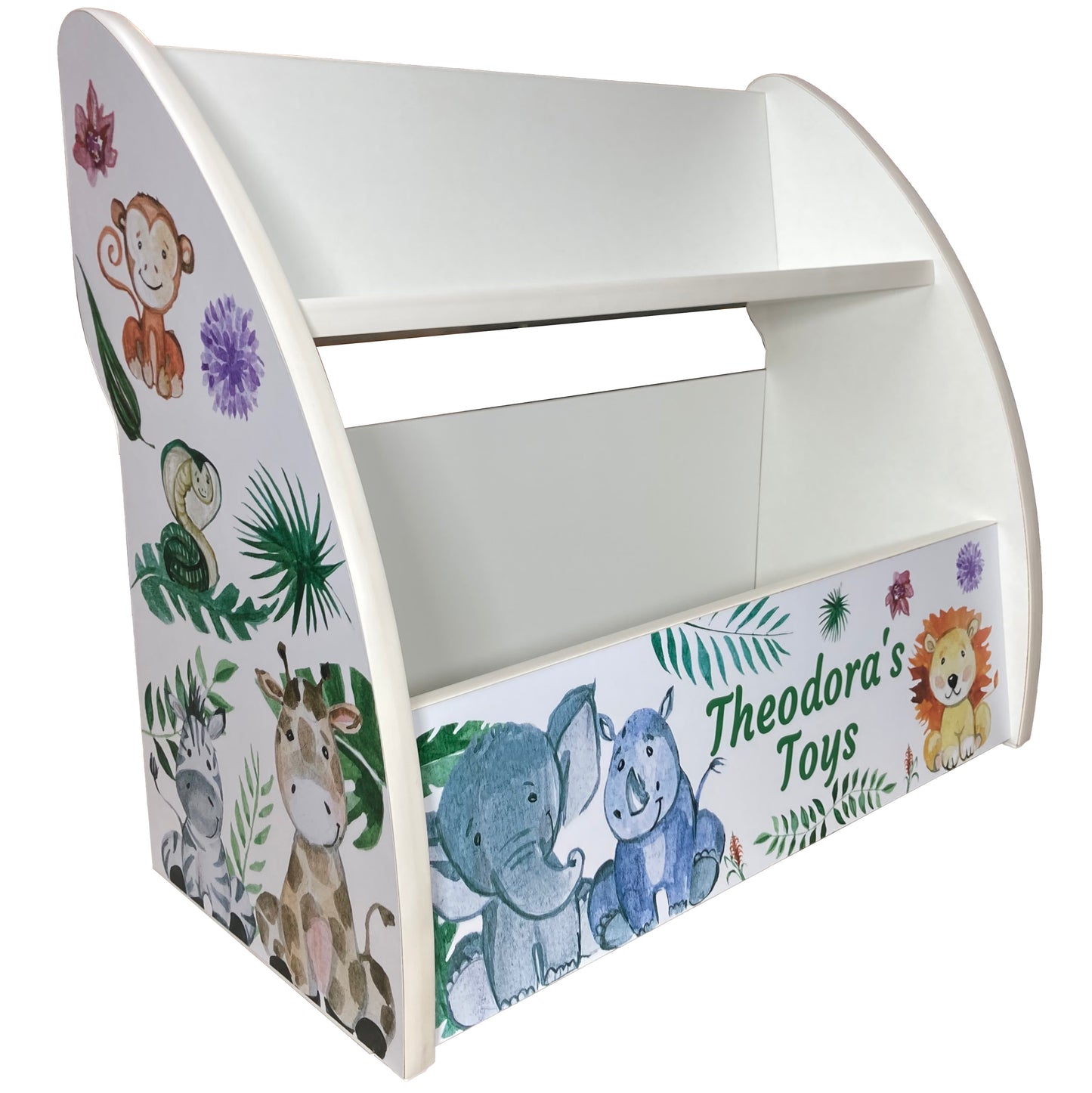 White Jungle Toys Nursery Storage Personalised and Fully Assembled