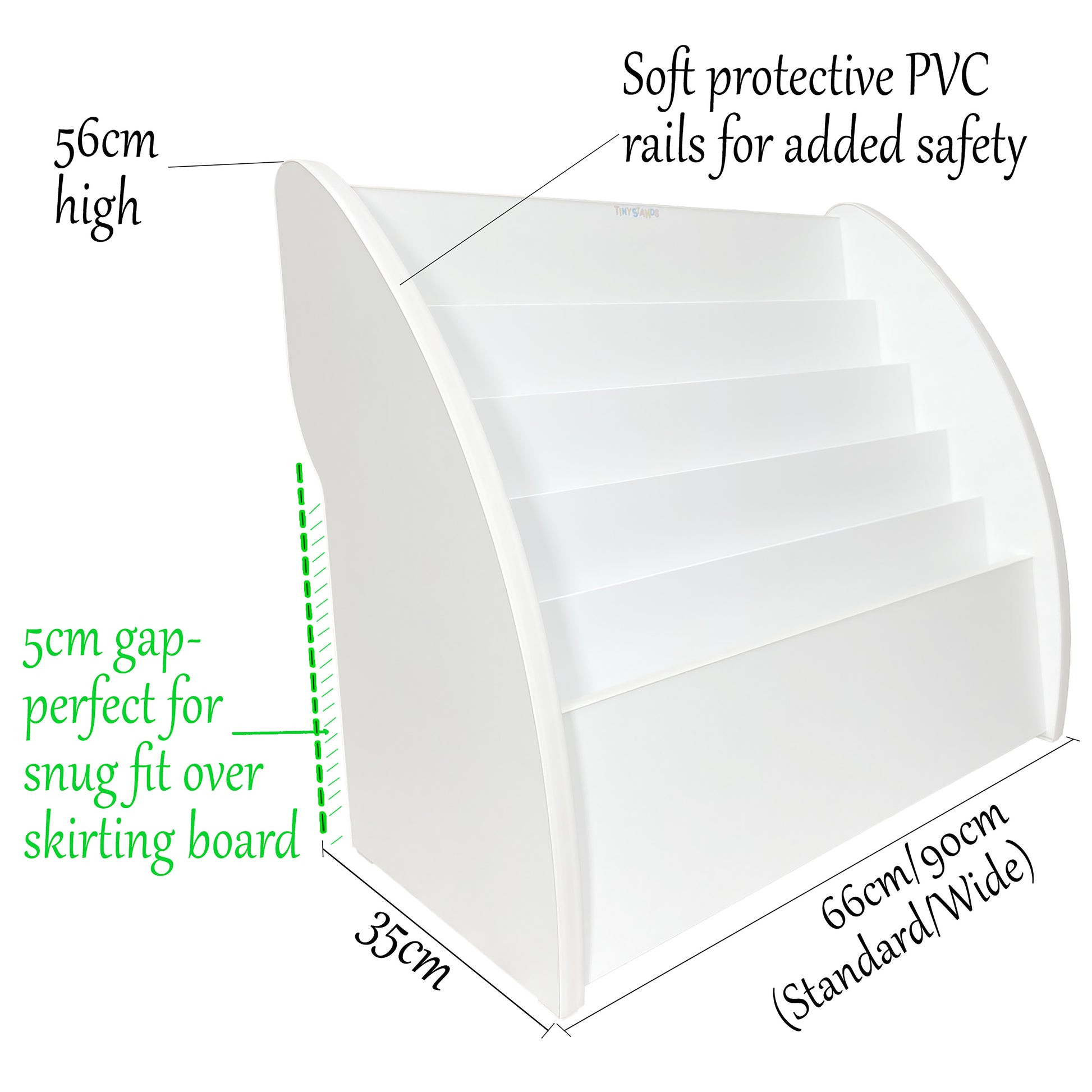White Child Bookcase with Personalisation and Fully Assembled