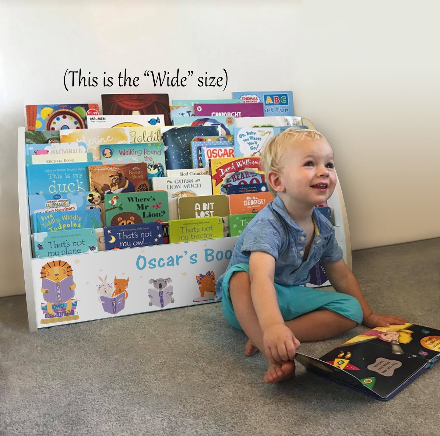 White Child Bookcase with Personalisation and Fully Assembled