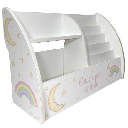 Moon and Stars Books and Toys Stand for Toddlers comes Fully Assembled