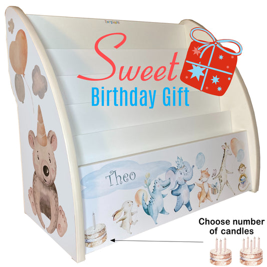 birthday bookcase for kids, personalised birthday kids furniture, special birthday gift for kids