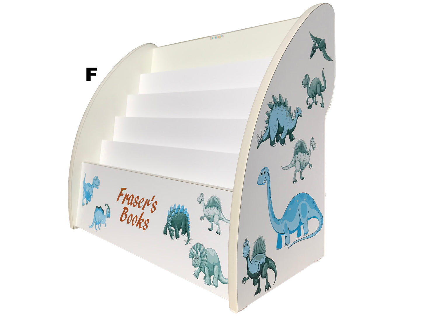 Dinosaurs Kids Bookshelf with Name and Fully Assembled