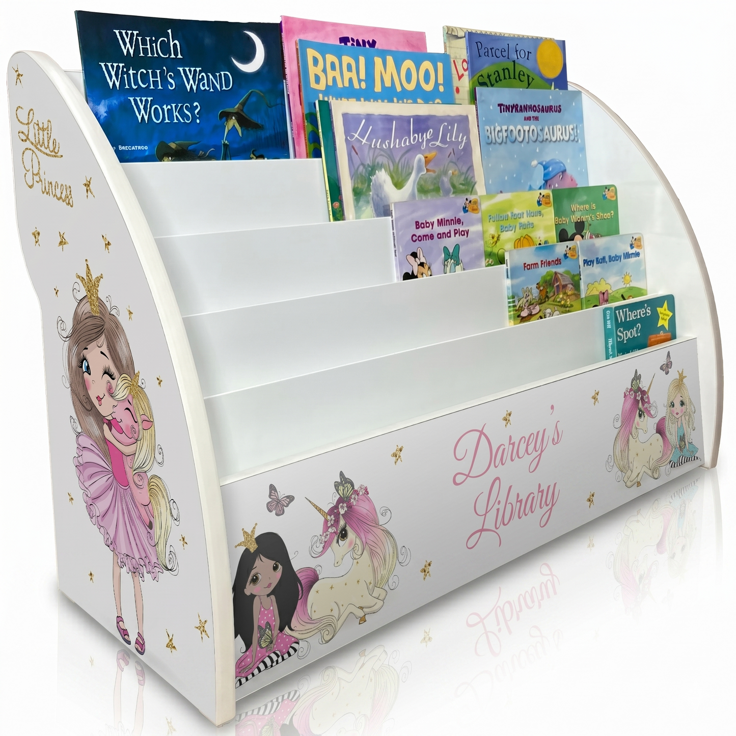 princess bookcase, princess bookshelf, princess book storage, princess book case, personalised princess furniture
