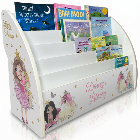 princess bookcase, princess bookshelf, princess book storage, princess book case, personalised princess furniture