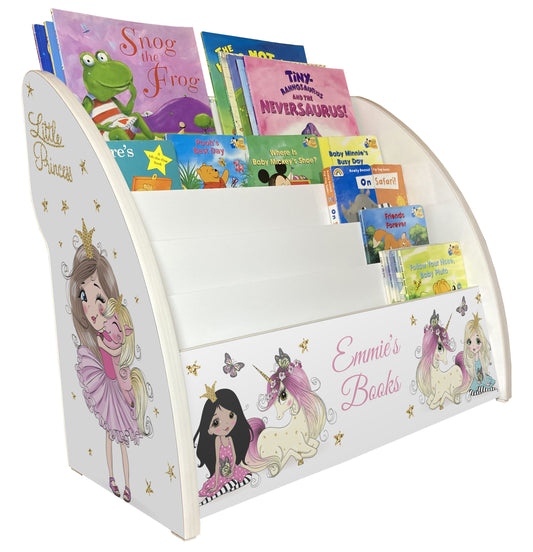 princess bookcase, princess bookshelf, princess book storage, princess book case, personalised princess furniture