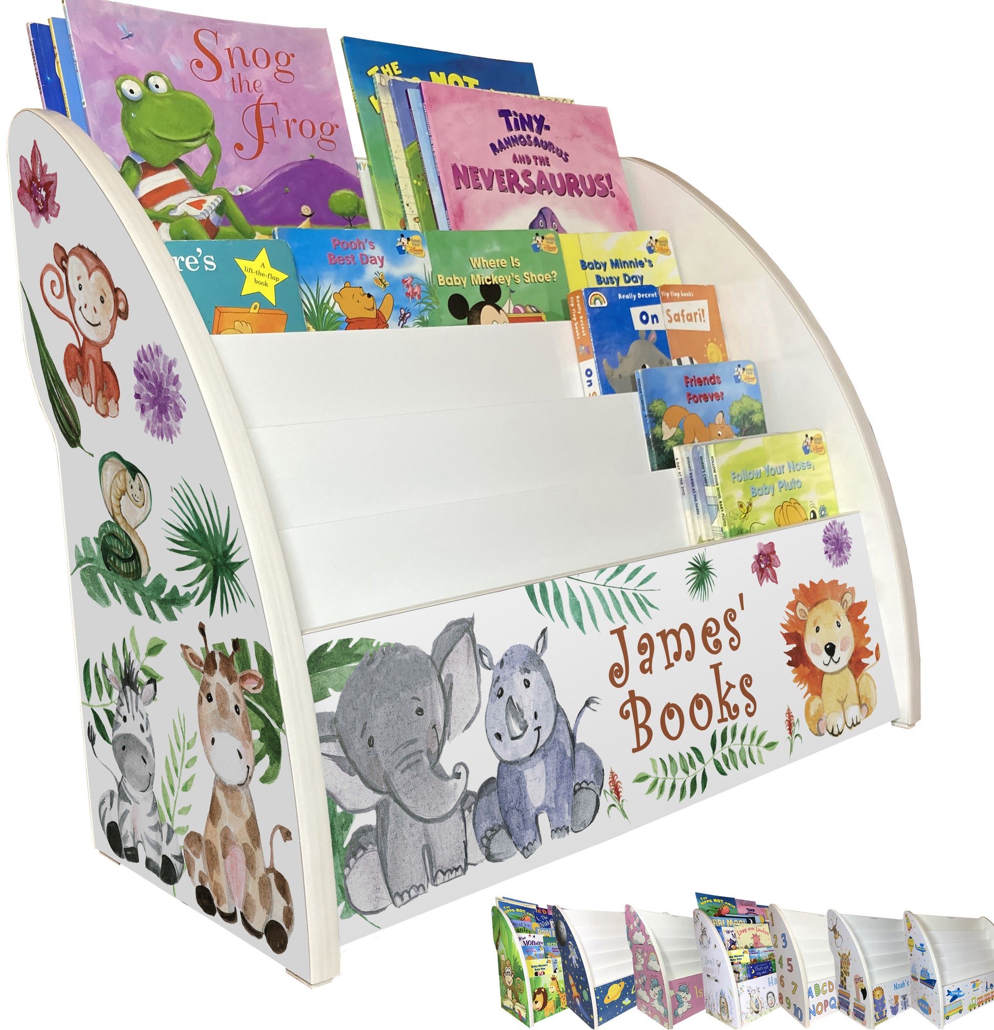 Personalised safari themed toddlers bookcase