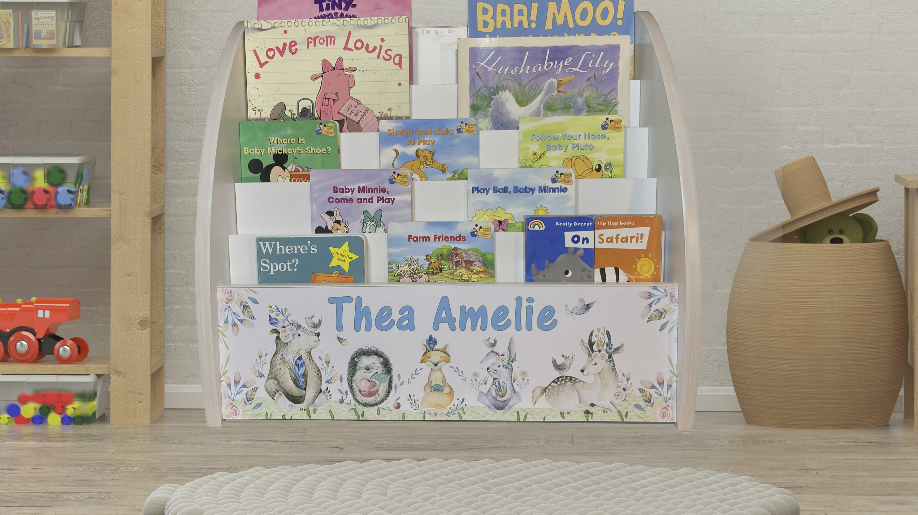 Load video: Personalised child bookcase