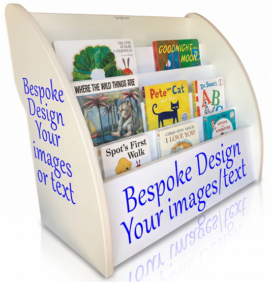 bespoke kids bookshelf, bespoke childrens bookcase, custom child book storage, disney bookcase, donaldson bookcase, peter rabbit bookcase, gruffalo bookcase, donaldson bookcase