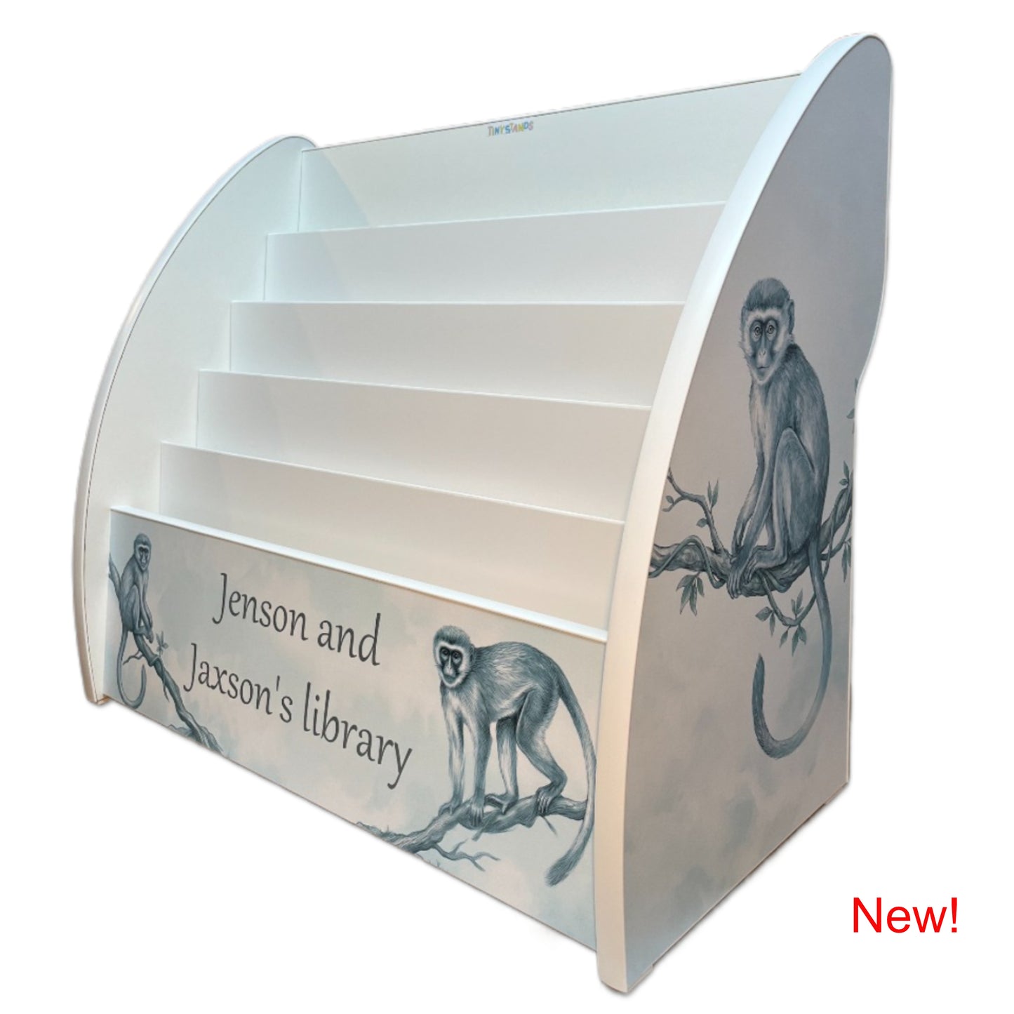 Monkeys Bookcase Personalised- Handmade in UK Bookshelf comes Fully Assembled