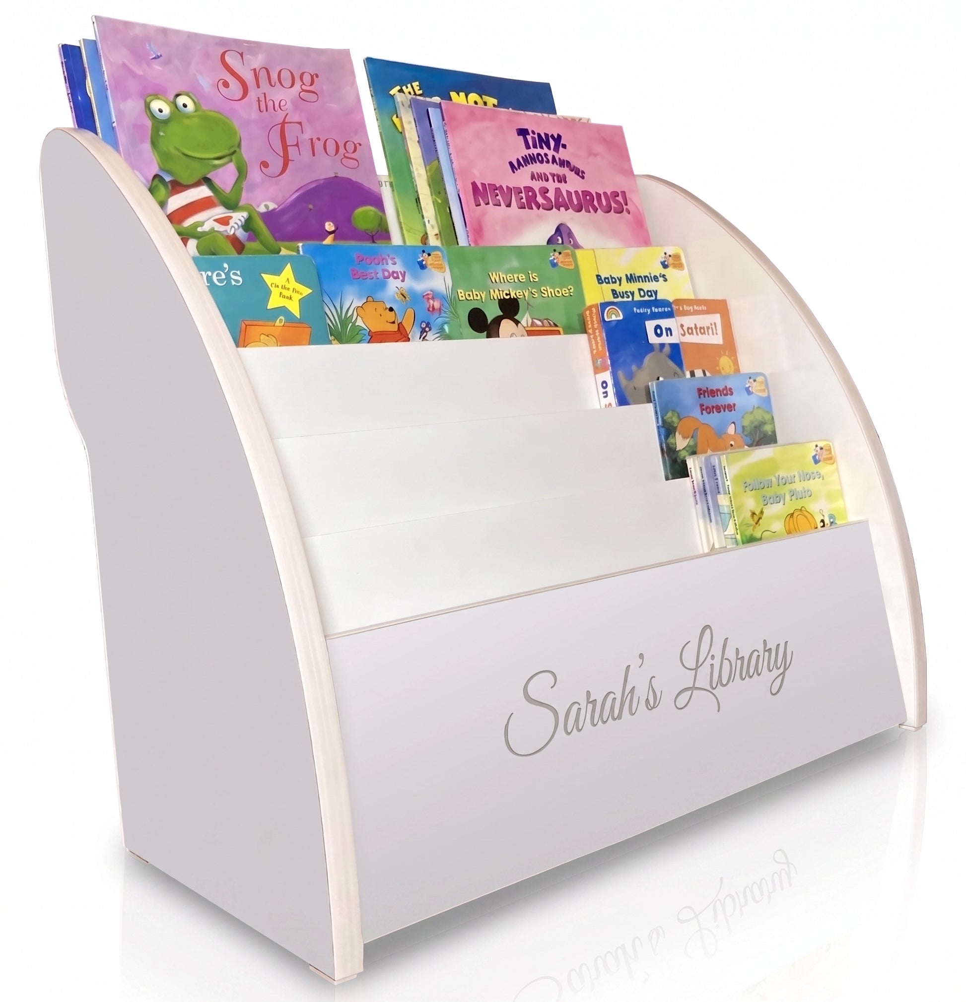 white personalised bookcase, white personalised bookcase, white personalised kids furniture