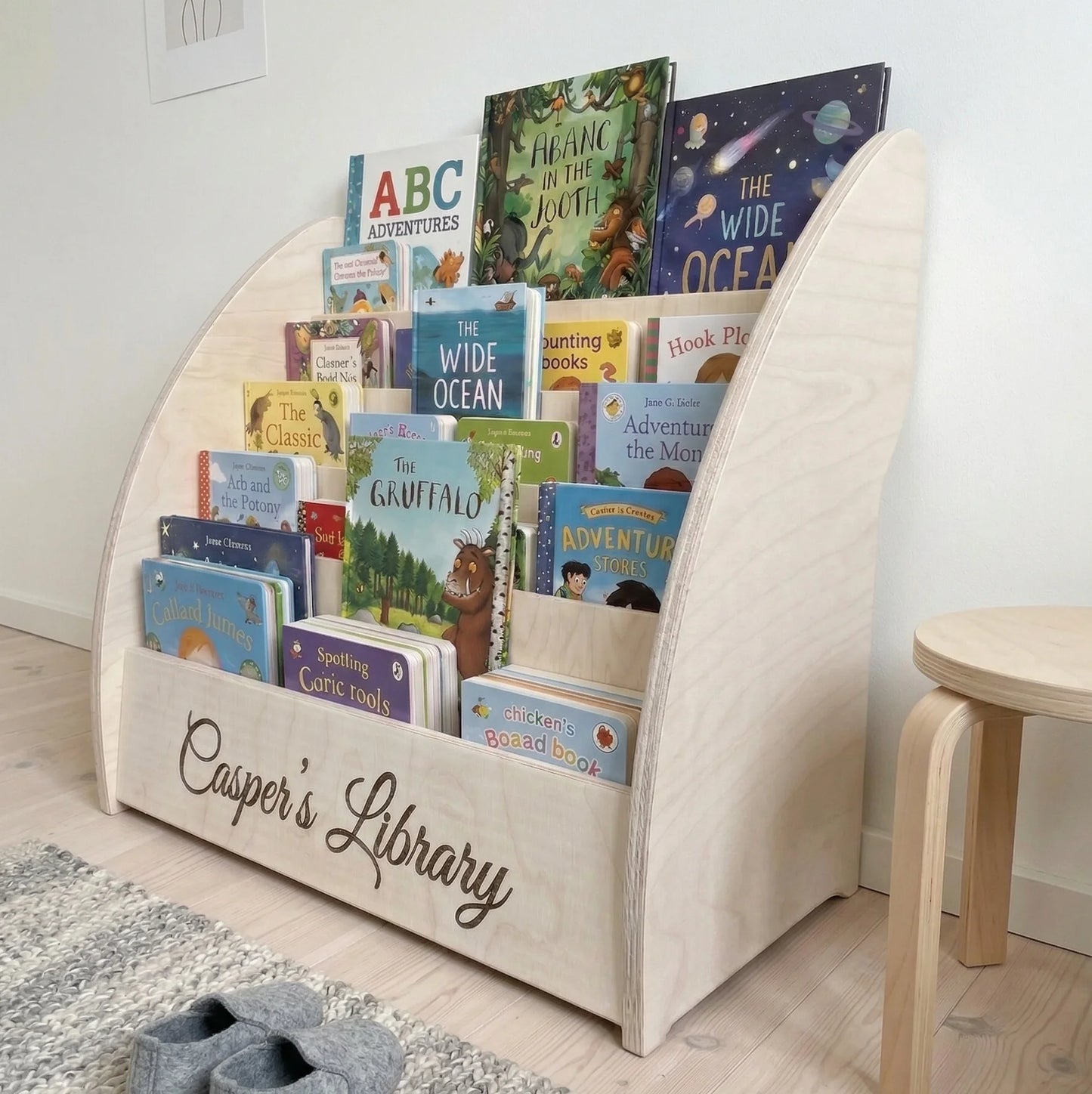 Montessori Bookcase Personalised & Handmade in UK, Fully Assembled, Lifetime Guarantee
