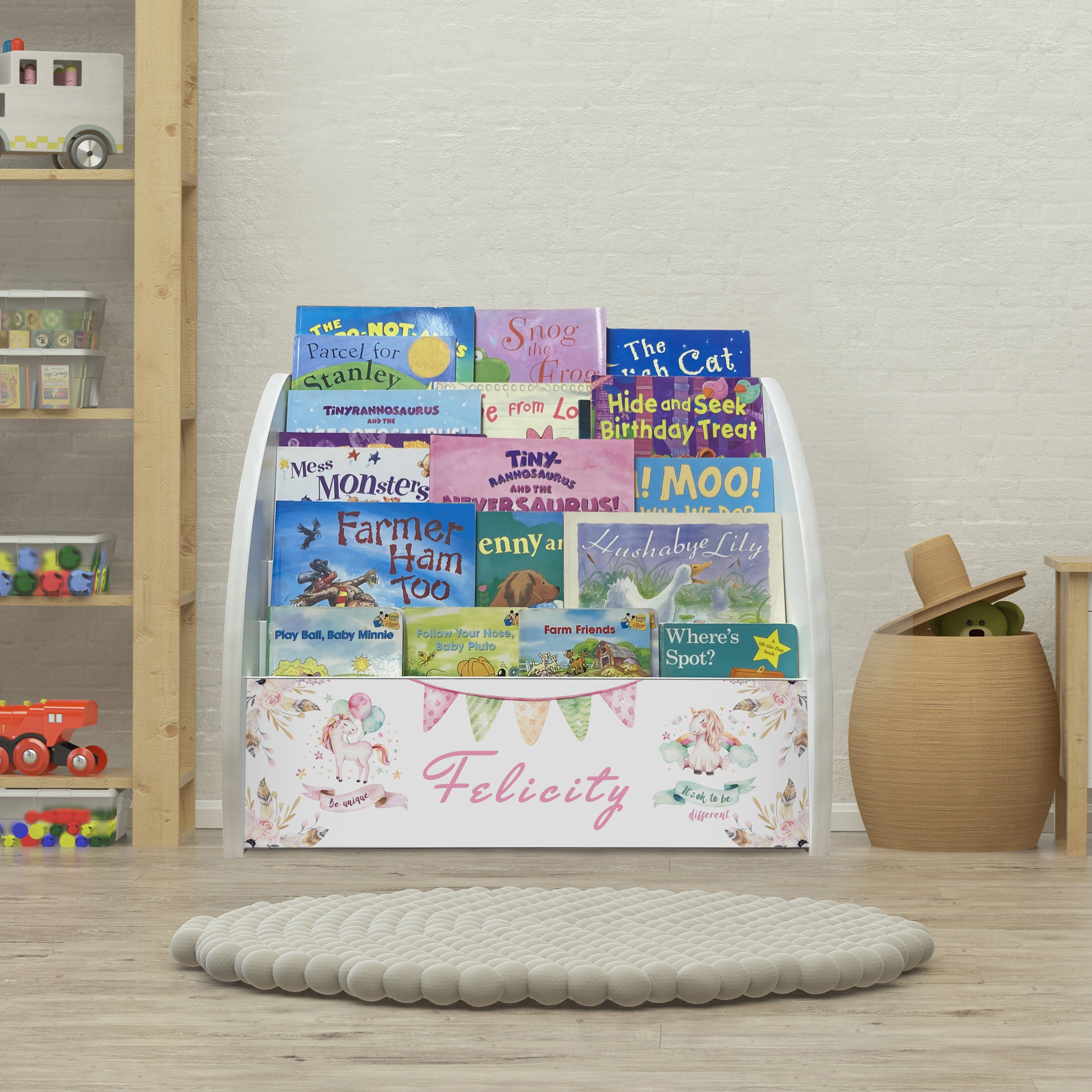 Personalised Unicorns Girls Bookcase Magical Girls Bookshelf – Tinystands