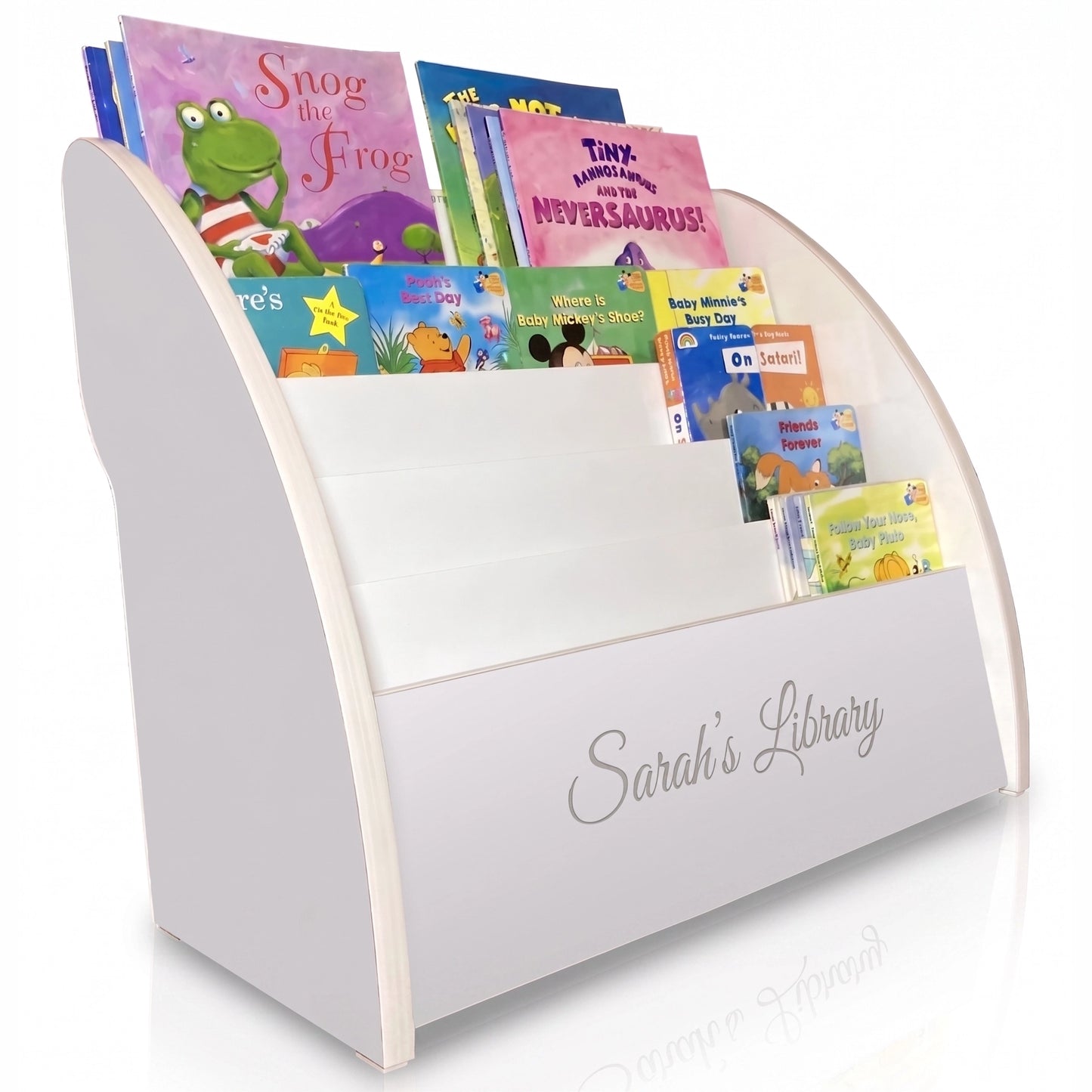 white personalised bookcase, white personalised bookcase, white personalised kids furniture