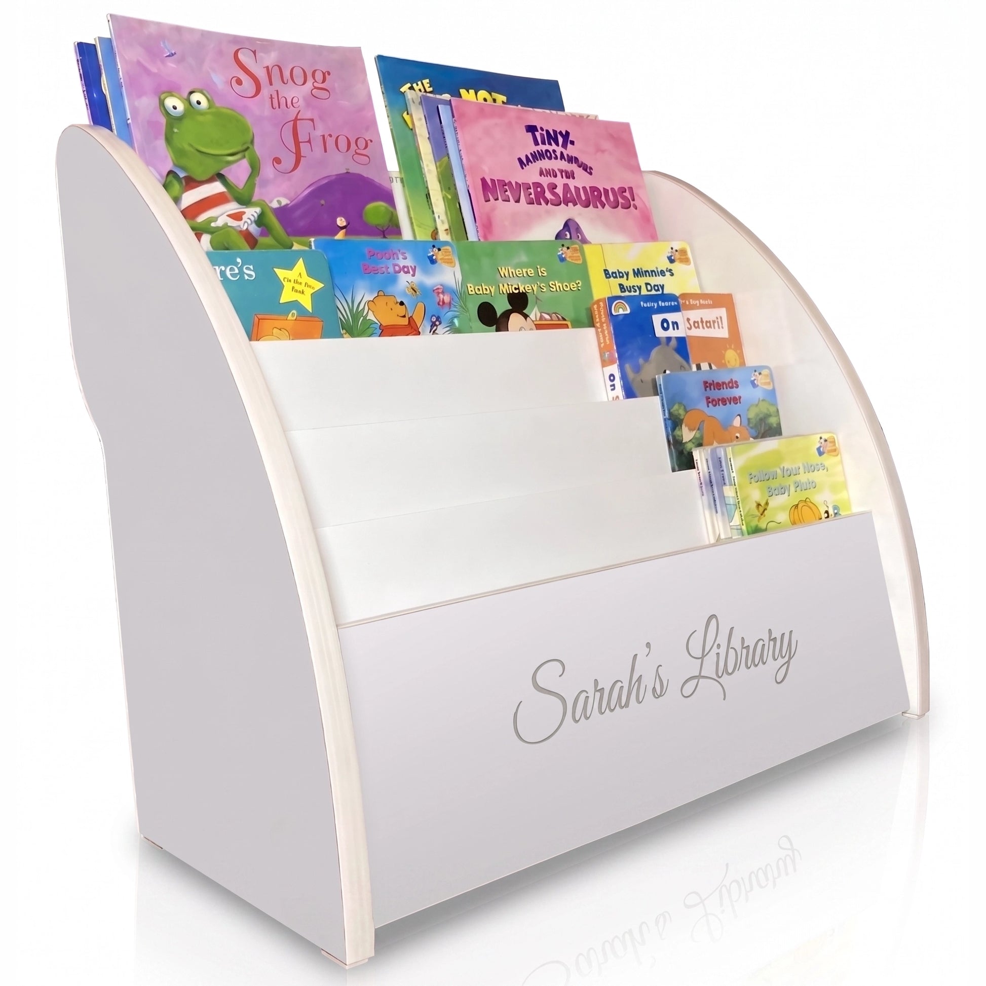 white personalised bookcase, white personalised bookcase, white personalised kids furniture