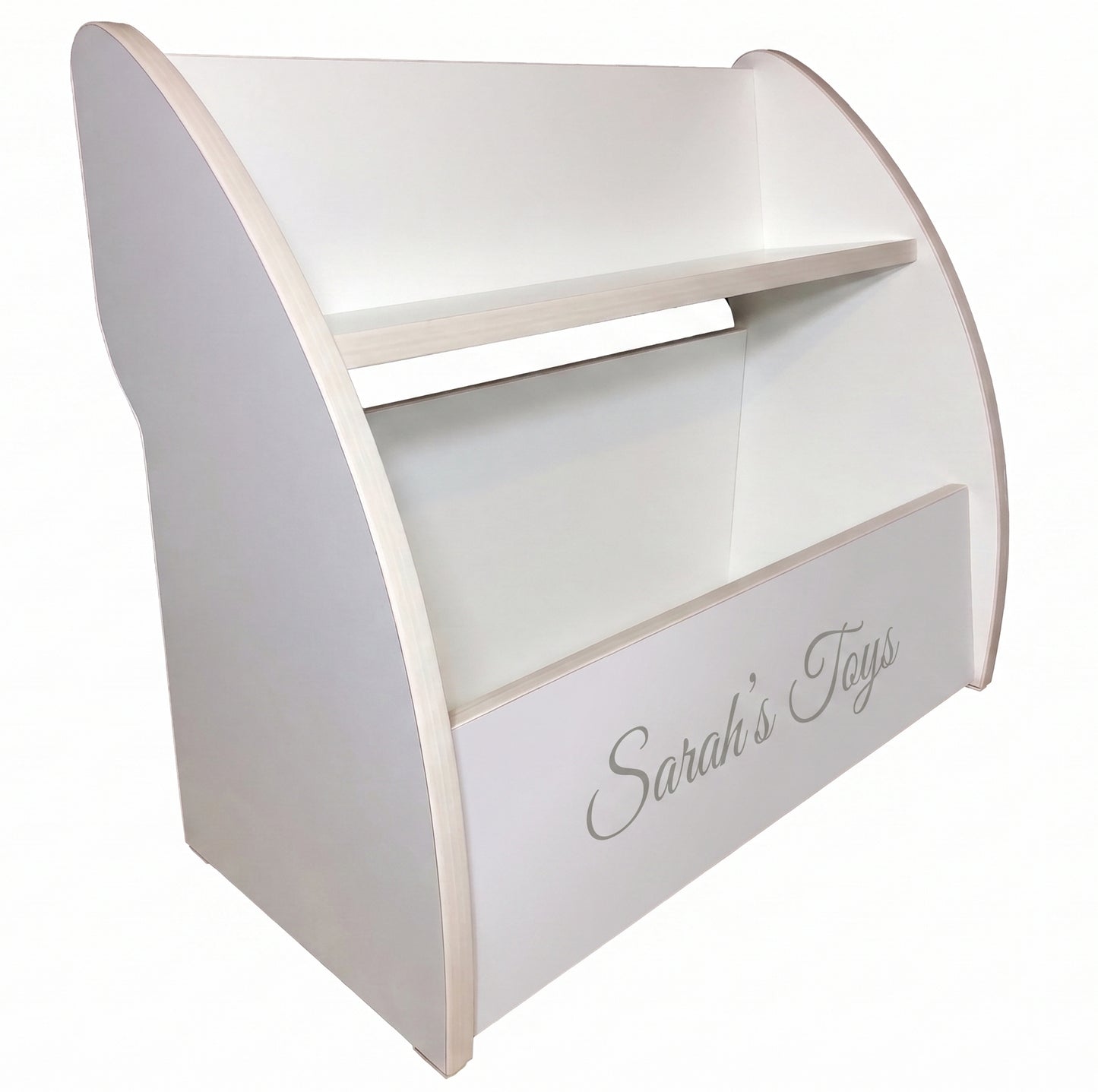White Toys Storage for Nursery with Name | Fully Assembled