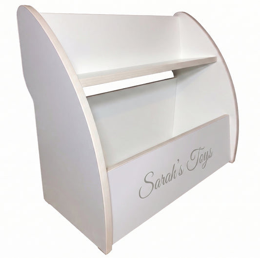 White Toys Storage for Nursery with Name | Fully Assembled