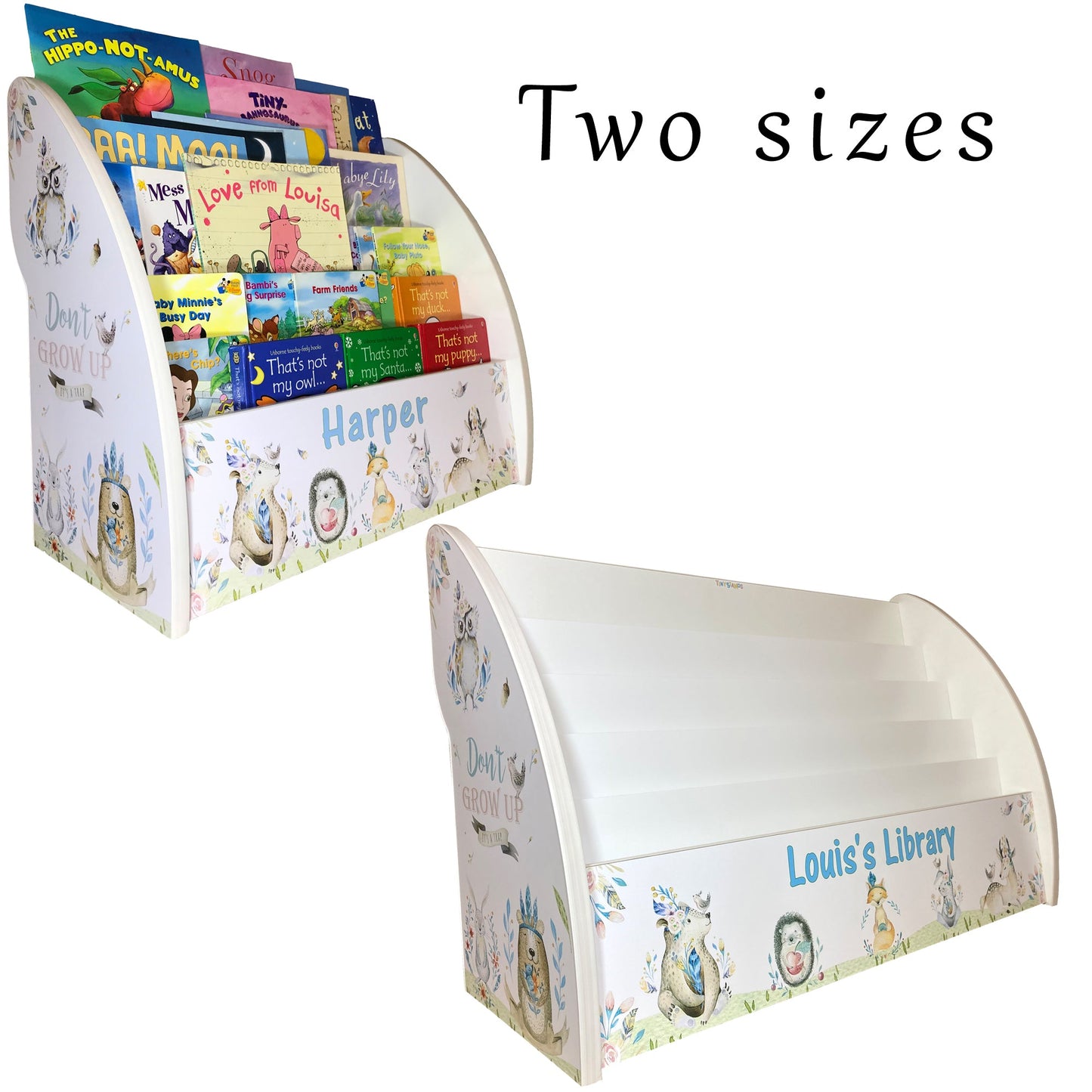 Reading Safari Animals Children's Bookcase with Name comes Fully Assembled